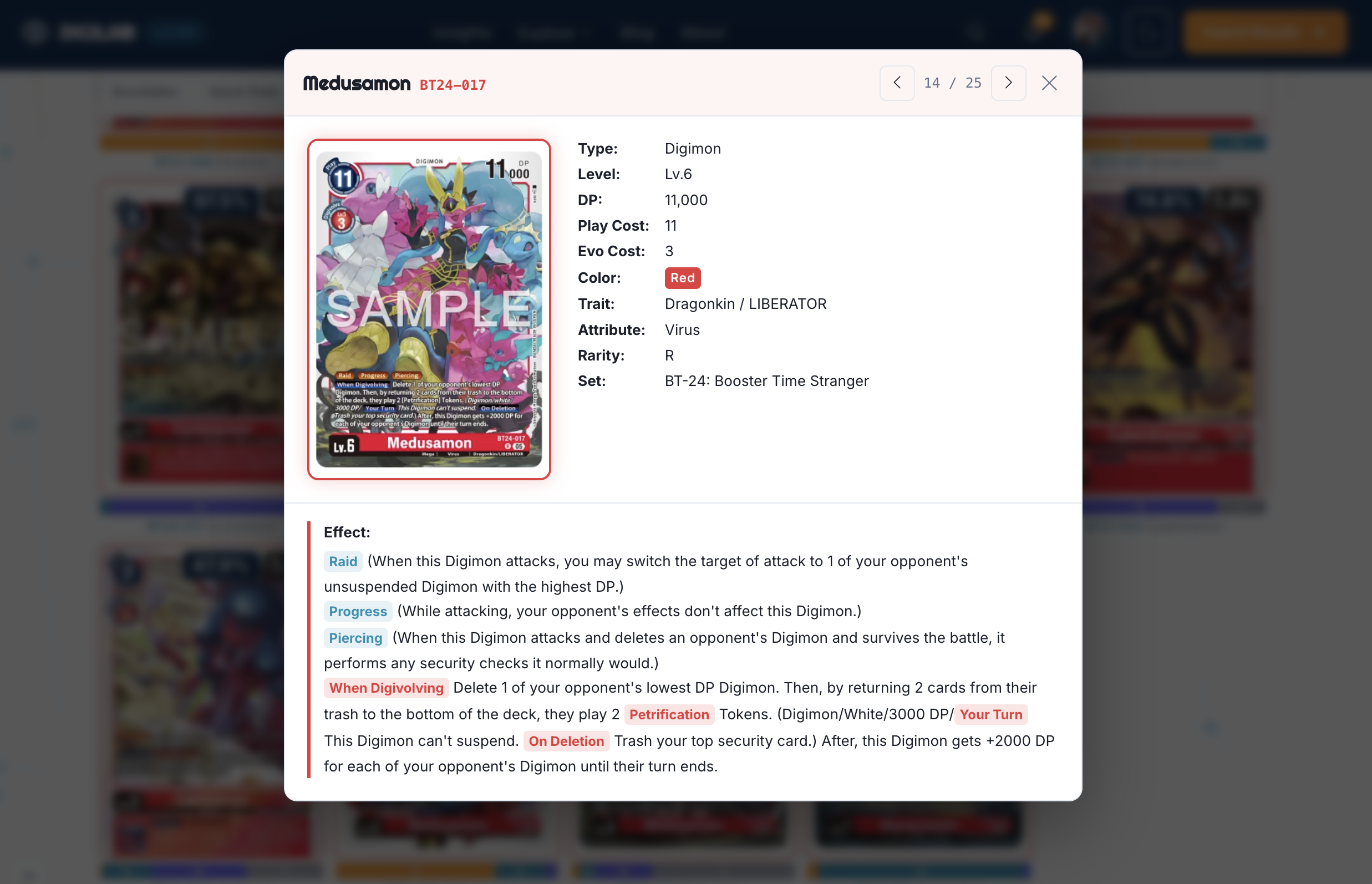 Card detail modal